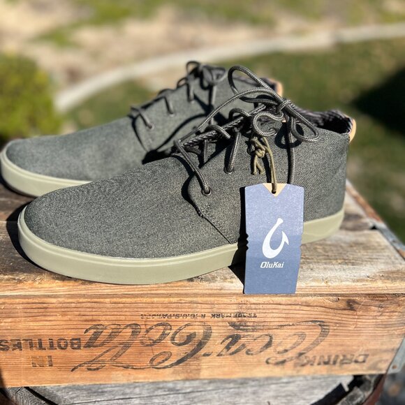 NWT Olukai Men’s - Nana Hele Wai’Apo - Chukka Boots -Sneakers Olive - Size 13 - Picture 2 of 10